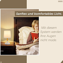 Acheter NETTLIFE Lampe de chevet Set de 2 lampes de table Salon - en bois E27 Douille Bedside Lamp Chambre à coucher Blanc