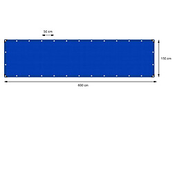 Ecd Germany Bâche de couverture étanche protection en PE avec oeillets 1,5x6 m 260 g/m² bleu pas cher