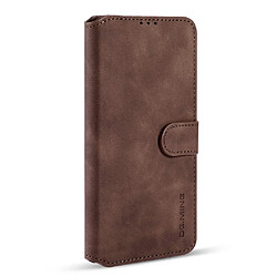 Dg.Ming Etui en PU Style rétro avec support café pour votre Samsung Galaxy S21 FE