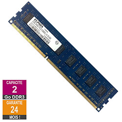 Barrette Mémoire 2Go RAM DDR3 Elpida EBJ21UE8BDF0-DJ-F PC3-10600U 1333MHz 2Rx8 - Reconditionné