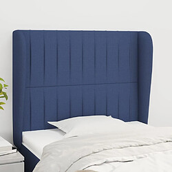 Maison Chic Tête de lit scandinave avec oreilles,meuble de chambre Bleu 83x23x118/128 cm Tissu -MN67545