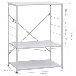 vidaXL Armoire à four à micro-ondes Blanc 60x39,6x79,5 cm pas cher