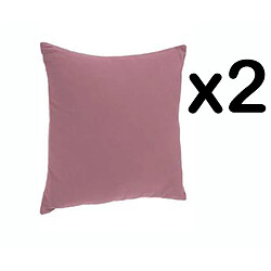 Pegane Lot de 2 coussins déhoussables coloris rose, 38 x 38 cm 