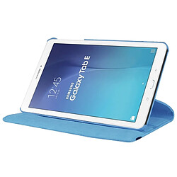 Wewoo Housse Étui bleu pour Samsung Galaxy Tab E 9.6 / T560 / T561 Litchi Texture Horizontal Flip solide couleur en cuir avec 360 degrés support de rotation pas cher