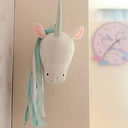 Avis Universal Tête de licorne / cygne en peluche douce pour décoration murale blanche / rose