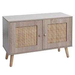 Mendler Commode HWC-M40, Sideboard Armoire Highboard, compartiments de rangement, Kubu rotin bois mélaminé, aspect chêne pas cher