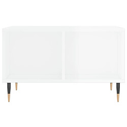 Avis vidaXL Table basse Blanc brillant 60x50x36,5 cm Bois d'ingénierie