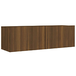 Maison Chic Ensemble de meubles TV 8 pcs | Banc TV Moderne pour salon | Meuble de Rangement - Chêne marron Bois d'ingénierie -MN44412 pas cher