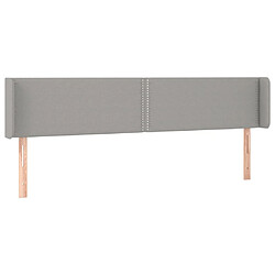 Maison Chic Tête de lit moderne avec oreilles pour chambre - Décoration de lit Gris clair 163x16x78/88 cm Tissu -MN45859