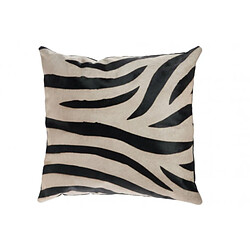 Dansmamaison Coussin Zebre Cuir/Toile Noir