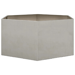 Avis vidaXL Jardinière hexagone 104x90x45 cm acier inoxydable