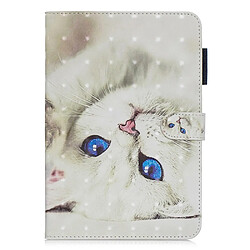 Etui en PU modèle chat blanc pour votre Apple iPad Mini/Mini 2/mini 3/mini 4/mini (2019) 7.9 pouces