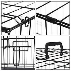 Acheter FEANDREA Cage pour Chien 2 Portes Pliable et Transportable avec Poignées et Plateau Noir L 75 x 47 x 54 cm PPD30H