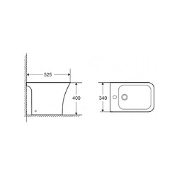 Karag Bidet BTW à poser AMPIFOLIS 52,5x34x40 cm