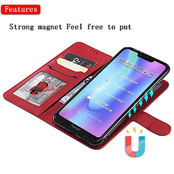 Wewoo Housse Coque Pour Huawei Honor 8C Étui de protection à rabat horizontal de couleur unie avec support et fentes cartes et portefeuille et cadre photo et lanière rouge pas cher