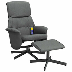 Avis Maison Chic Fauteuil Relax pour salon, Fauteuil de massage inclinable et repose-pieds gris foncé tissu -GKD98906