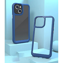 Coque en TPU + acrylique anti chute transparent bleu pour votre Apple iPhone 13 6.1 pouces