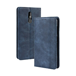 Wewoo Housse Coque Étui en cuir à boucle magnétique avec texture rétro pour Crazy Horse et rabat horizontal Nokia 3.2avec supportlogements cartes et cadre photo Bleu