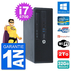 PC HP ProDesk 400 G3 SFF Intel Core i7-6700 RAM 32Go Disque 2To Windows 10 Wifi - Occasion