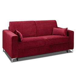 Inside 75 Canapé convertible express JACKSON 120cm comfort BULTEX® 12cm sommier lattes RENATONISI tweed rouge