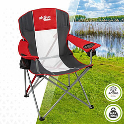 Avis Chaise de camping pliante Aktive Rouge Gris foncé 56 x 98 x 59 cm (4 Unités)