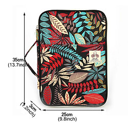 Wewoo Fournitures de bureau feuilles motif noir + rouge fermeture à glissière document dossier A4 sac de rangement + pas cher