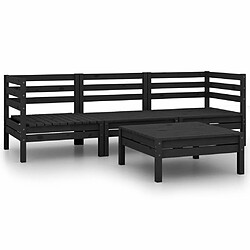 Maison Chic Salon de jardin 4 pcs - Table et chaises d'extérieur - Mobilier/Meubles de jardin Moderne Noir Bois de pin massif -MN86870