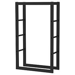 Avis Range-Bûches d'Intérieur Kekai Rack III 60x25x100 cm Rangement à Bois avec Structure en Acier Galvanisé, Couleur Noir