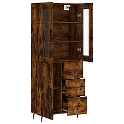 Avis vidaXL Buffet haut Chêne fumé 69,5x34x180 cm Bois d'ingénierie