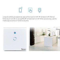 Acheter Wewoo Interrupteur connecté sans fil Touch mural en verre trempé, 1 voie, 120 mm, 1 panneau, tactile Smart Home, compatible avec Alexa et Google CA 90V-250V 2A, prise anglaise