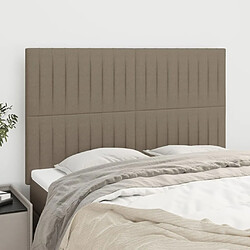 Maison Chic Lot de 4 Têtes de lit design pour chambre - Décoration de lit Taupe 72x5x78/88 cm Tissu -MN70057