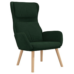 vidaXL Chaise de relaxation Vert foncé Velours