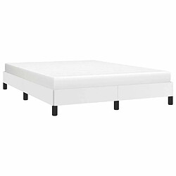 Avis Maison Chic Lit adulte - Lit simple Cadre de lit,Structure du lit Contemporain Blanc 140x200 cm Similicuir -MN72560