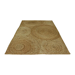 Vente-Unique Tapis rectangle 100% jute tressé - Motifs circulaires - 160 x 230 cm - Naturel - YVAYA