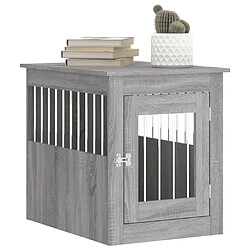 Avis vidaXL Meuble de cage pour chiens sonoma gris 55x75x65 cm