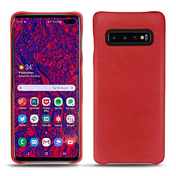 Coque cuir Samsung Galaxy S10+ - Coque arrière - Rouge troupelenc ( Pantone #AB191A ) - NOREVE