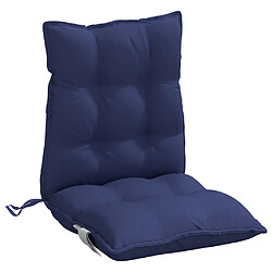 Acheter vidaXL Coussins de chaise à dossier bas lot de 2 bleu marine