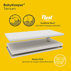 Imperial Relax BabyKeeper® | Matelas bébé pour berceau Ternum | Noyau anti-noyade ECA | Housse 3D respirante | Empêche la plagiocéphalie 70x140 cm pas cher