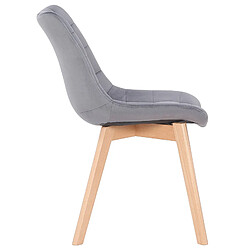 Avis Decoshop26 Chaise de salle à manger x1 rembourrage généreux en velours gris piètement en bois 10_0002083