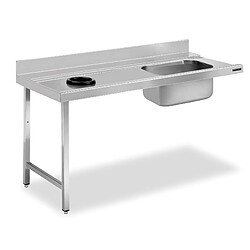 Table de Prélavage Inox avec Trou de Vide-Déchets, Bac à Droite et sans Étagère - Distform