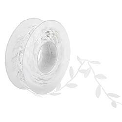 Avis 15m feuilles ruban garniture couronne de fleurs de mariage artisanat décor de fête blanc