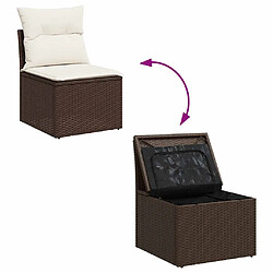 Acheter vidaXL Salon de jardin avec coussins 2pcs marron résine tressée acacia