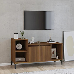 Maison Chic Meuble TV scandinave - Banc TV pour salon Chêne marron 100x35x55 cm Bois d'ingénierie -MN47760