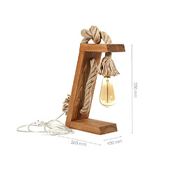 Avis Vente-Unique Lampe à poser en bois de sapin faite à la main - H. 35 cm - KARATAS