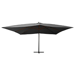 Maison Chic Parasol Jardin | Parasol en porte-à-faux avec mat en bois 400x300 cm Anthracite - GKD24436