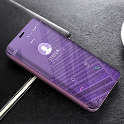 Wewoo Étui en cuir PU avec rabat horizontal Clear View pour Huawei Mate 20 Lite, avec support (Violet)