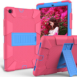 Wewoo Housse Coque de protection antichoc en silicone bicolore avec support pour Galaxy Tab A 10.1 2019 / T510 rose vif + bleu