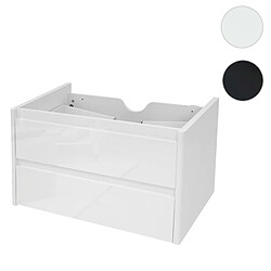 Mendler Meuble sous-vasque HWC-B19, meuble sous-vasque salle de bain, haute brillance Soft-Close 50x80cm ~ blanc