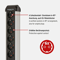 Avis Brennenstuhl Premium-Alu-Line Steckdosenleiste 6-fach 3m silber