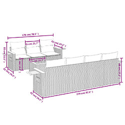 Avis vidaXL Salon de jardin 8 pcs avec coussins gris résine tressée